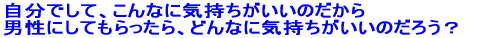 自分でして、こんなに気持ちがいいのだから 男性にしてもらったら、どんなに気持ちがいいのだろう?